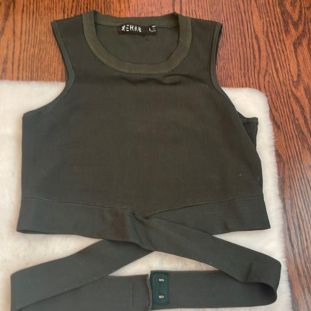 REHAB army green top